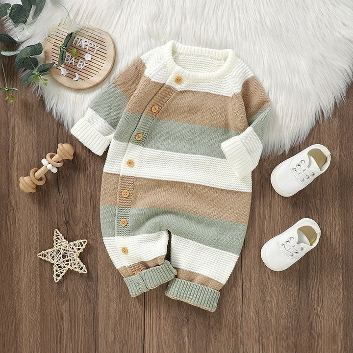The Perfect Knitted Striped Baby One-Piece Romper Jumpsuit