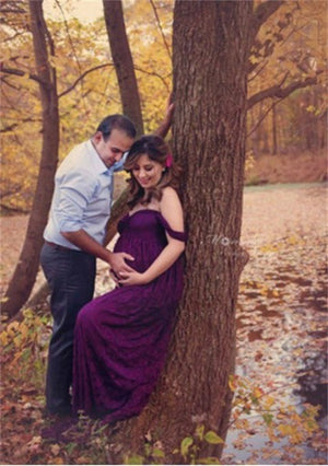 The Perfect Maternity Dress: Korean Lace One-Shoulder Maternity Dress